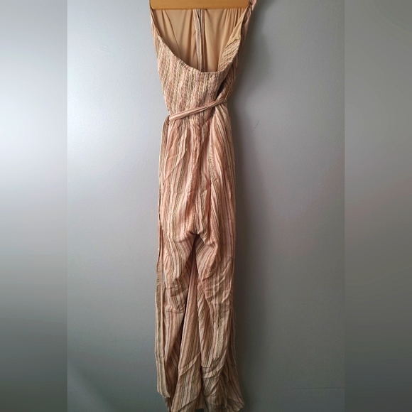 NWT American Eagle Pastel Stripe Halter One Piece Button Detail Jumpsuit - M - Picture 4 of 6